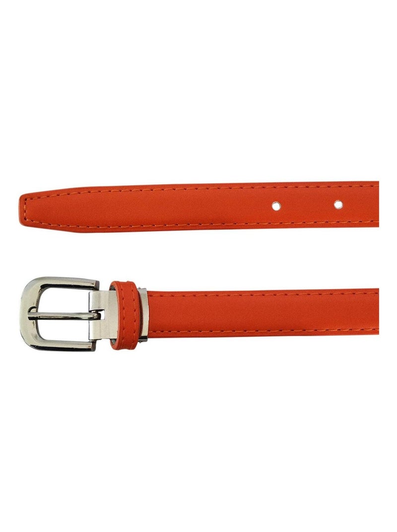 Ceinture fine en cuir ajustable – élégante Orange - Kiabi