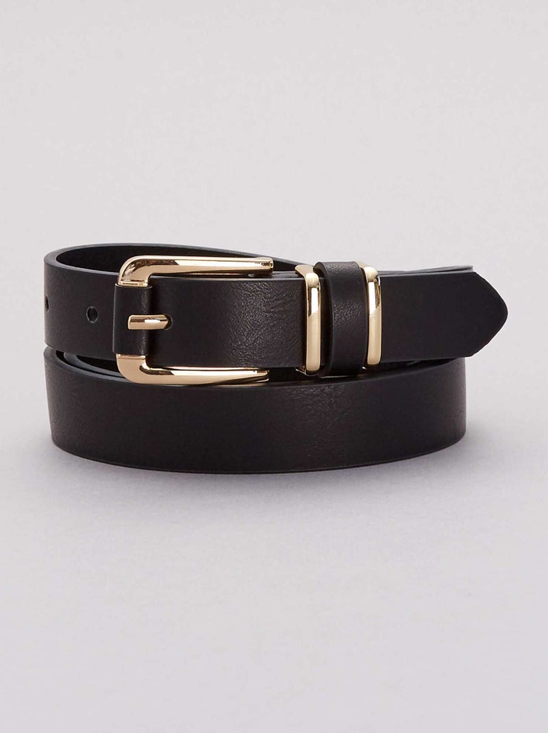 Ceinture fine en simili noir - Kiabi