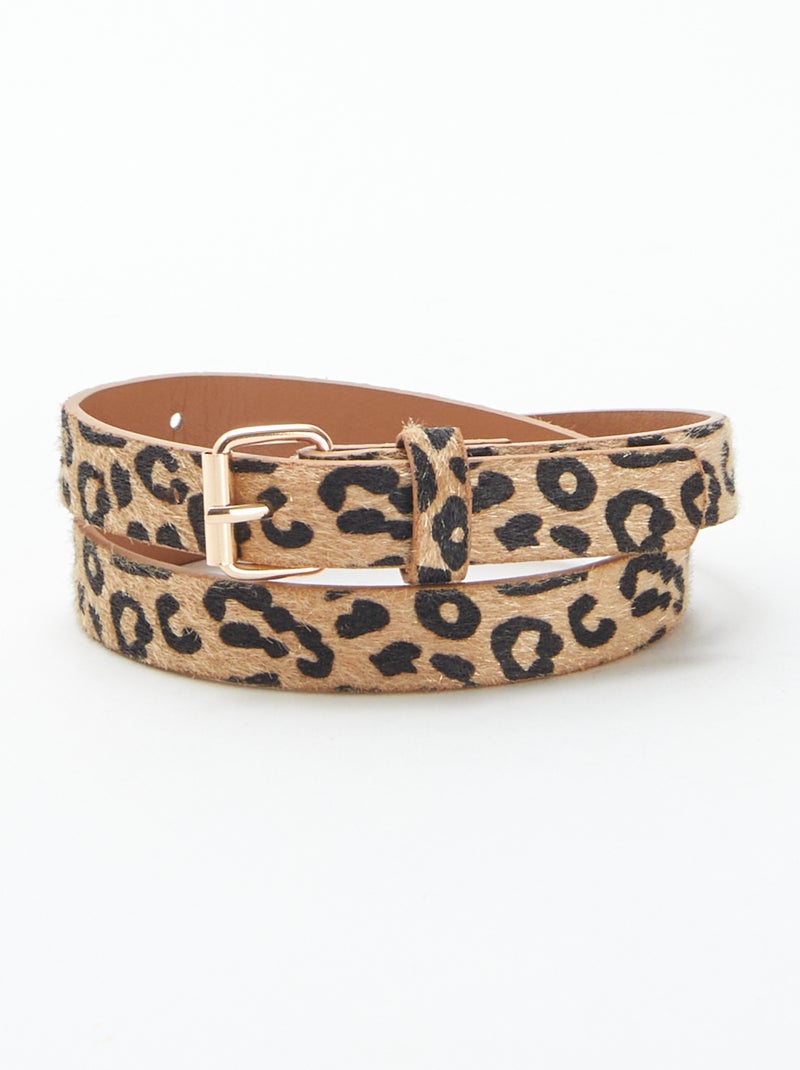 Ceinture fine imprimé léopard Léopard - Kiabi