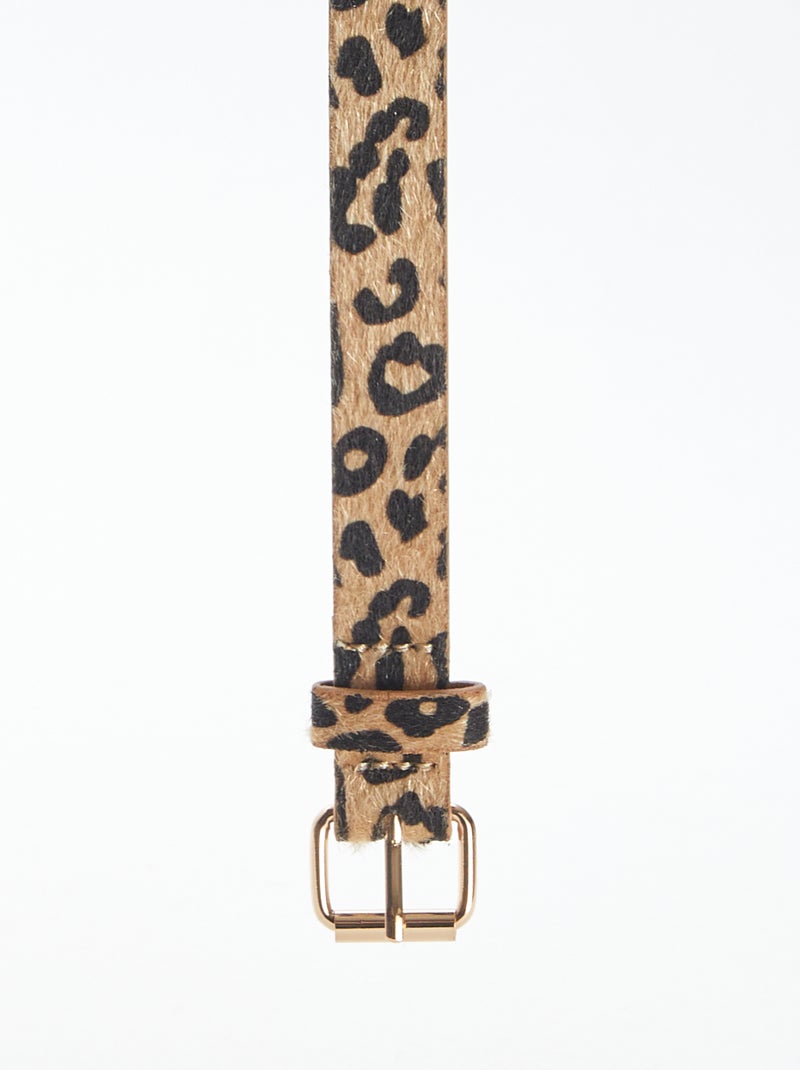 Ceinture fine imprimé léopard Léopard - Kiabi