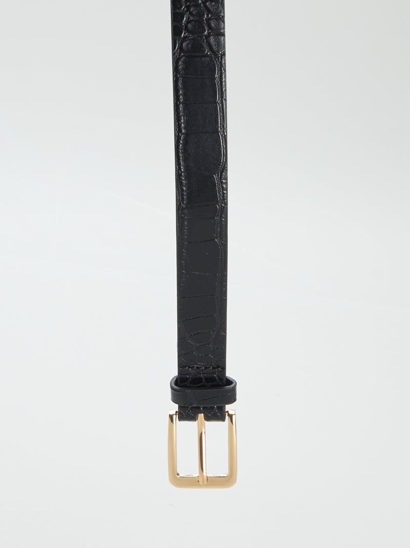 Ceinture fine imprimé léopard Noir - Kiabi