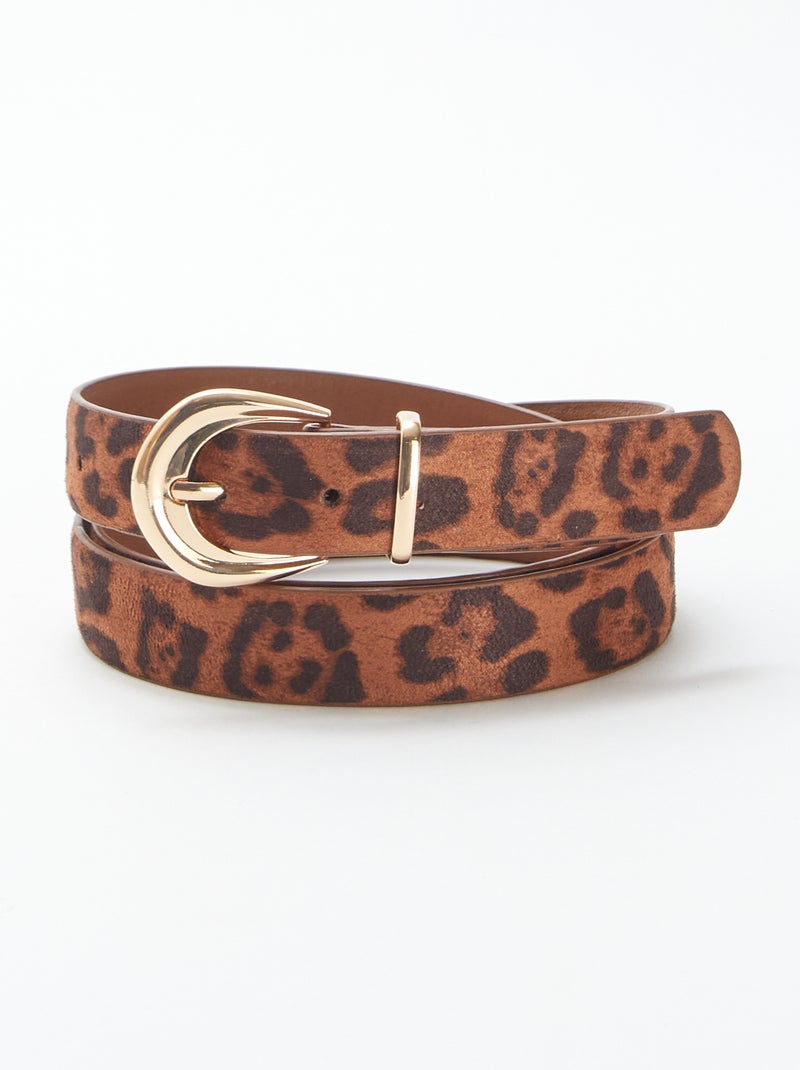 Ceinture fine léopard en suédine Léopard - Kiabi