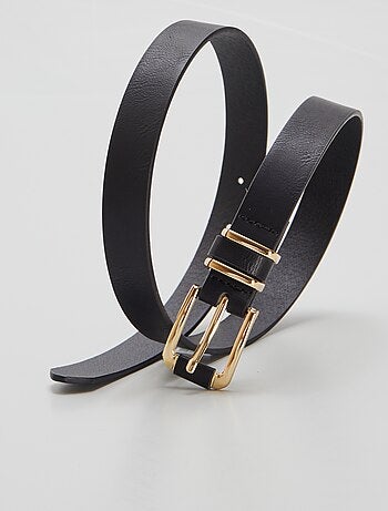 Ceinture Fine Femme Noire Vintage - Boucle Sympa - Taille M