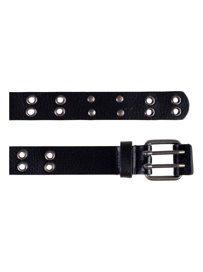 Ceinture grainée œillet femme Isotoner Noir - Kiabi