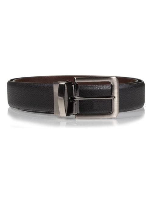 Ceinture homme 2 en 1 grainé noir/marron Isotoner - Kiabi