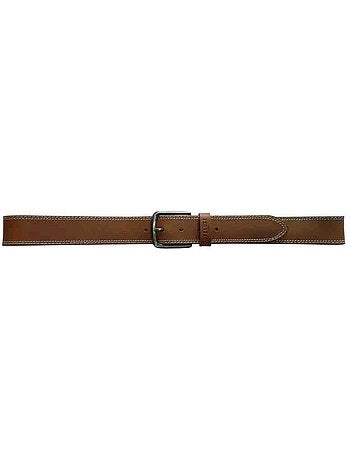Ceinture homme en cuir à surpiqûres contrastées 'Deeluxe'