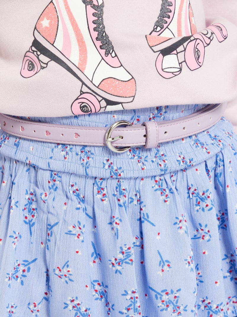 Ceinture imprimée 'cœurs' violet - Kiabi