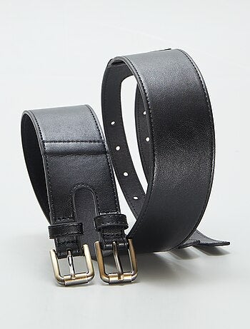 Ceinture large avec double fermeture à boucle