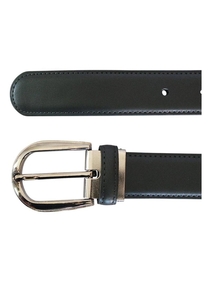 Ceinture large cuir  BAHIYA Gris - Kiabi
