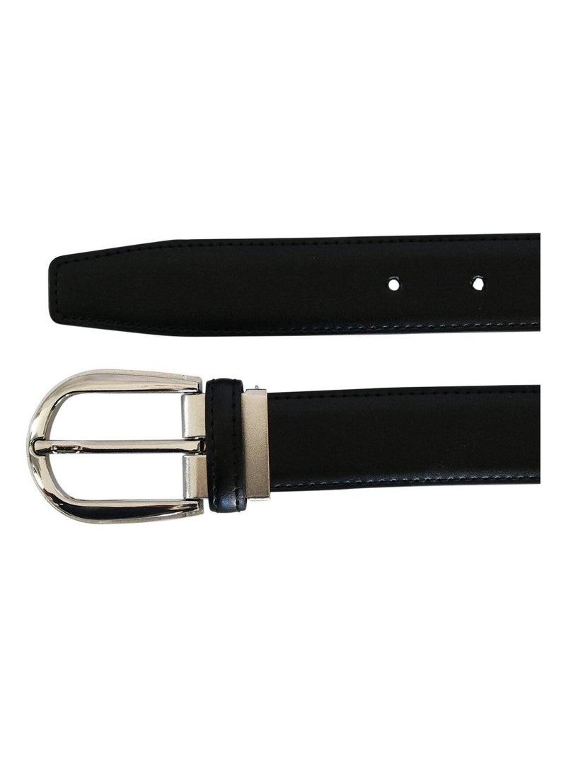 Ceinture large cuir  BAHIYA Noir - Kiabi