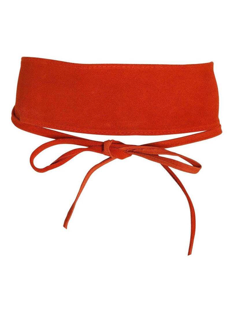 Ceinture large en daim LICIA Orange - Kiabi