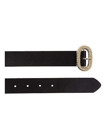 Ceinture large, et grande boucle dorée femme Isotoner