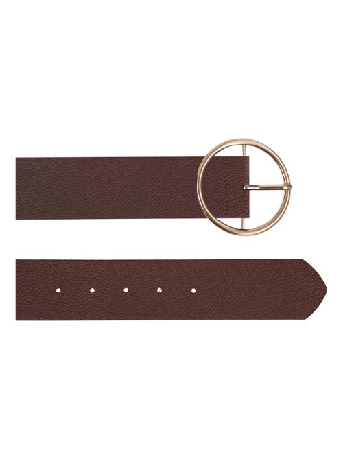 Ceinture large, et grande boucle ronde dorée femme Isotoner - Kiabi