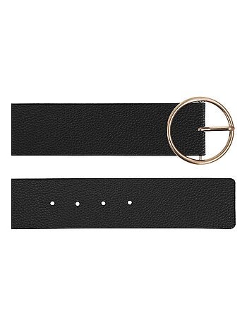 Ceinture large, et grande boucle ronde dorée femme Isotoner