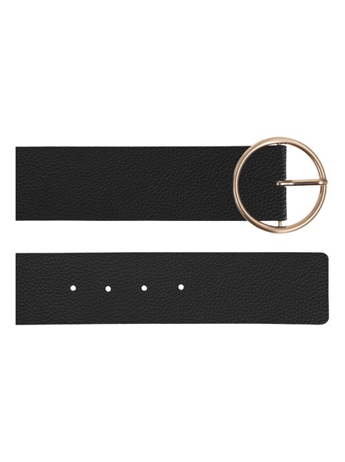 Ceinture large, et grande boucle ronde dorée femme Isotoner - Kiabi
