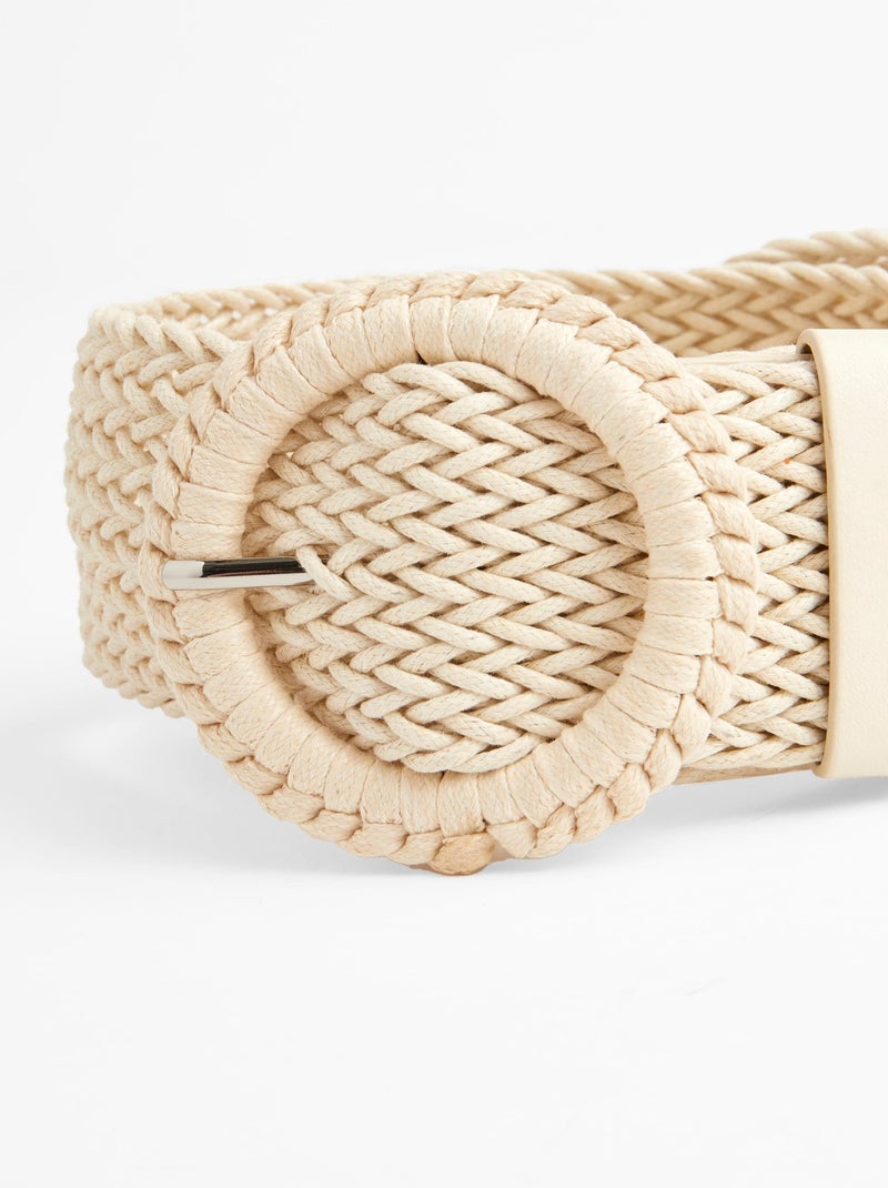 Ceinture large tressée  - Damart Blanc Ecru Blanc - Kiabi