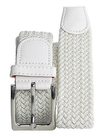 Ceinture ?lastique 3 cm ? Finition Cuir Synth?tique ajustable