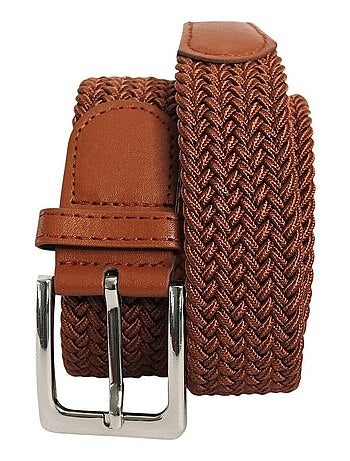 Ceinture ?lastique 3 cm ? Finition Cuir Synth?tique ajustable