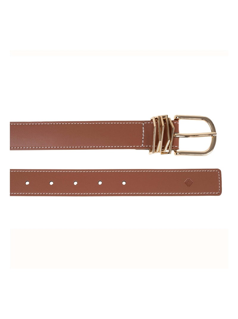 Ceinture lisse bijoux femme Isotoner Camel - Kiabi