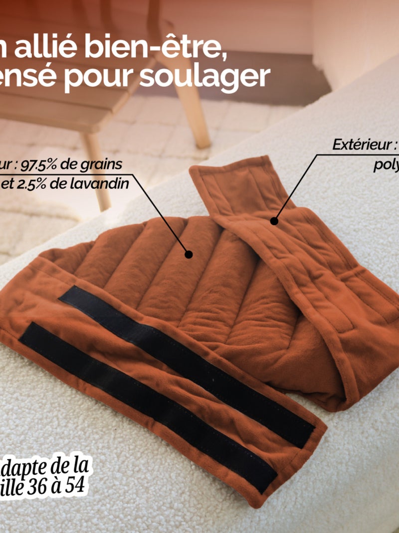 Ceinture lombaires chauffante avec bandes auto-agrippantes réglable - Vivezen Rouge brique - Kiabi