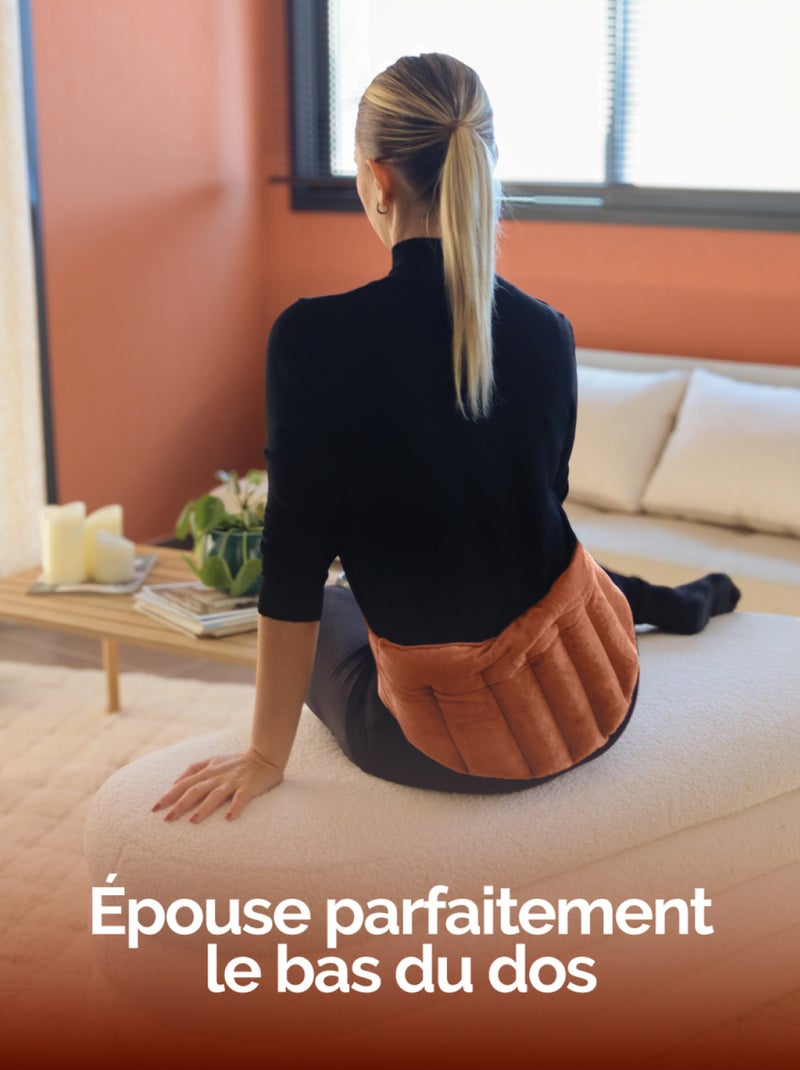 Ceinture lombaires chauffante avec bandes auto-agrippantes réglable - Vivezen Rouge brique - Kiabi