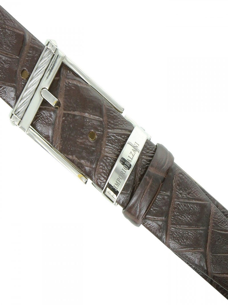 Ceinture mode CROCO Marron - Kiabi