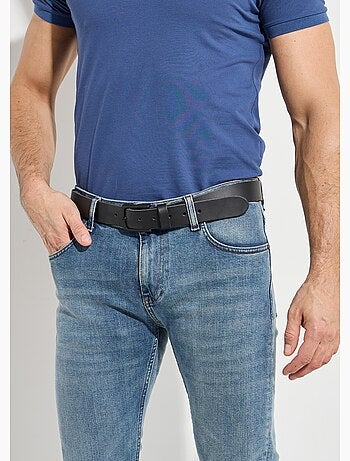 Ceinture monochrome cuir à bords francs - AFIBEL