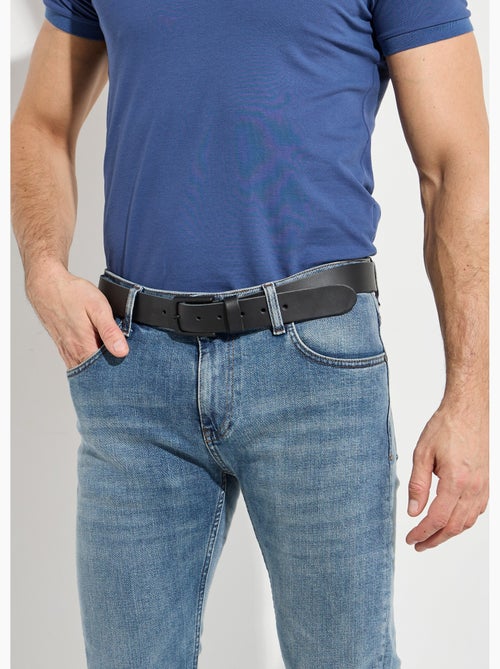 Ceinture monochrome cuir à bords francs - AFIBEL - Kiabi