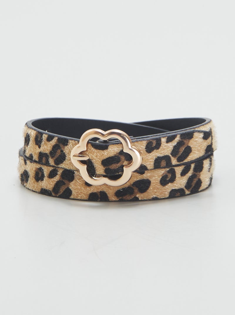 Ceinture motif léopard effet poilu Léopard - Kiabi