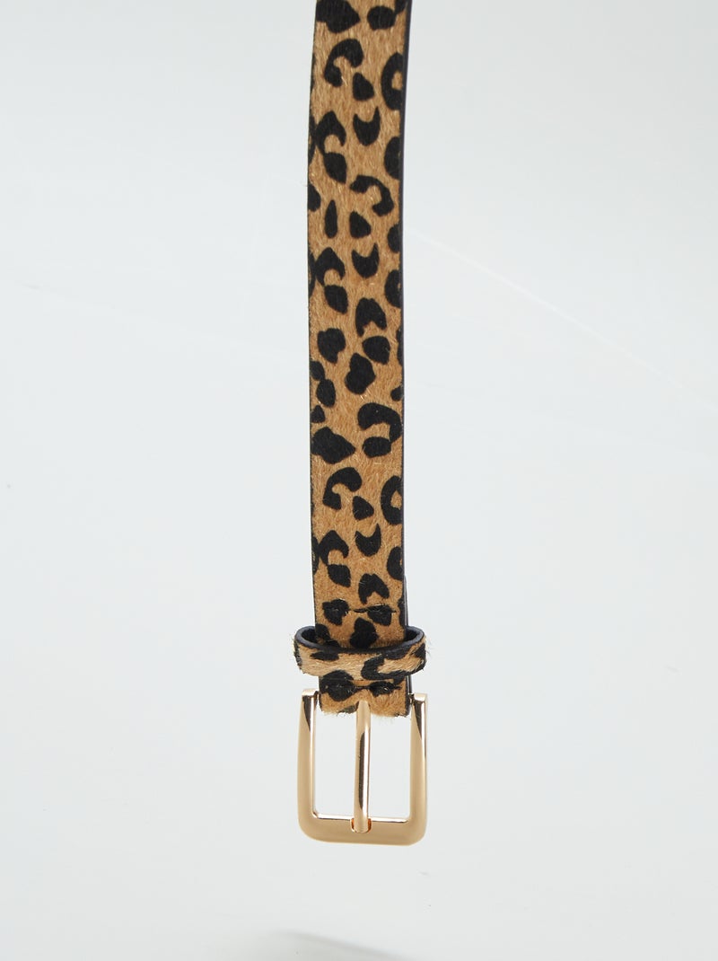 Ceinture motif léopard Marron - Kiabi