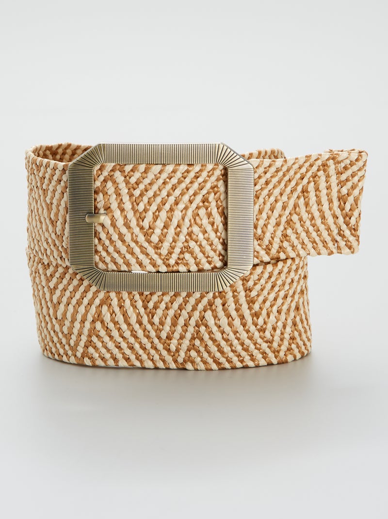 Ceinture moyenne tressée beige - Kiabi