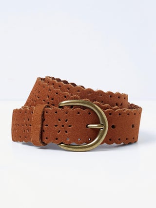 Ceinture perforée en cuir suédé  - Damart