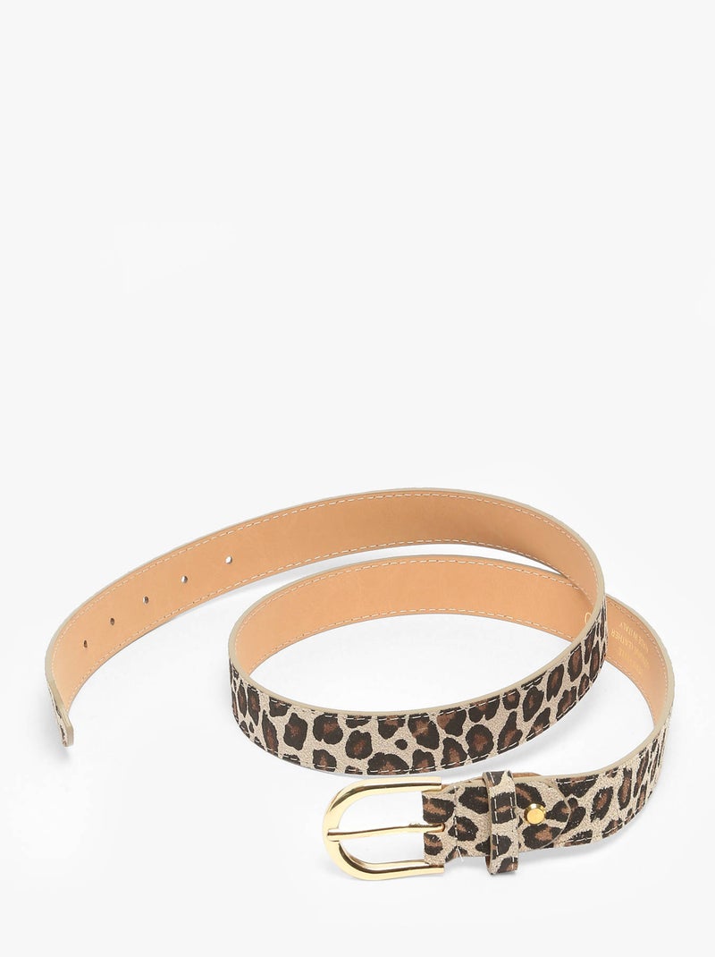 Ceinture réglable cuir milano cuir de vachette Noir Marron - Kiabi