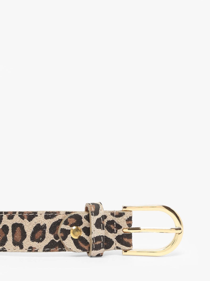 Ceinture réglable cuir milano cuir de vachette Noir Marron - Kiabi
