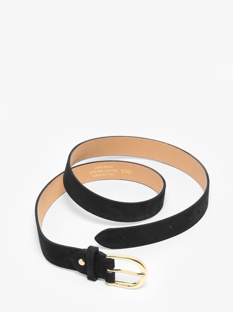 Ceinture réglable cuir milano cuir de vachette Noir Noir - Kiabi
