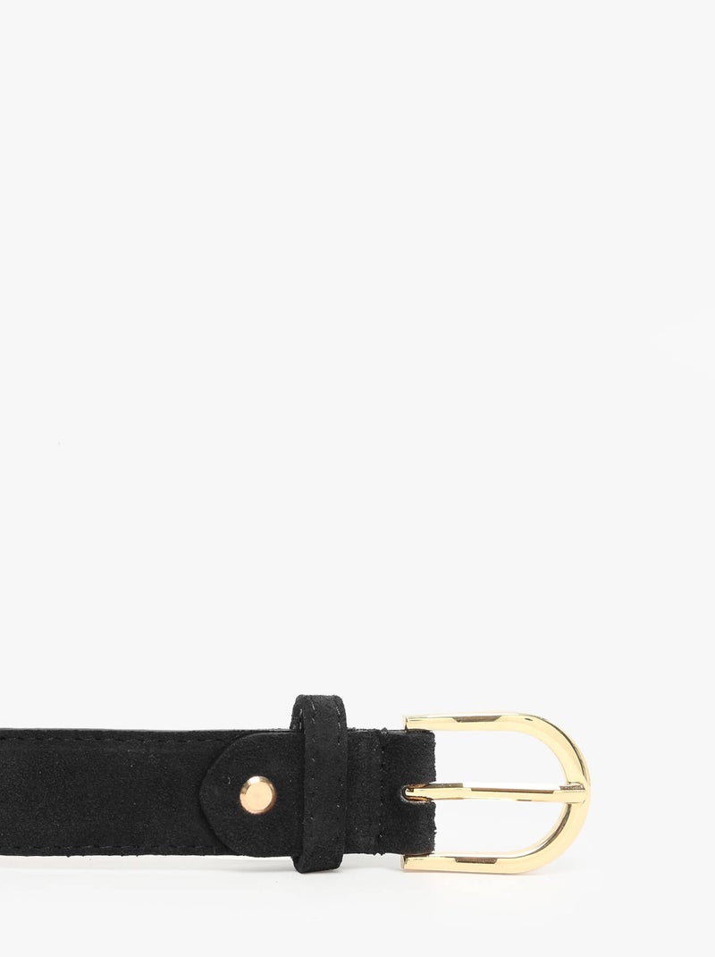 Ceinture réglable cuir milano cuir de vachette Noir Noir - Kiabi