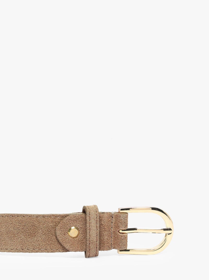 Ceinture Réglable Cuir Milano Cuir De Vachette Taupe - Kiabi