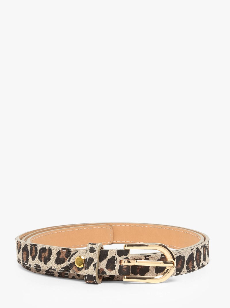 Ceinture Réglable Milano Cuir De Vachette Noir Marron - Kiabi