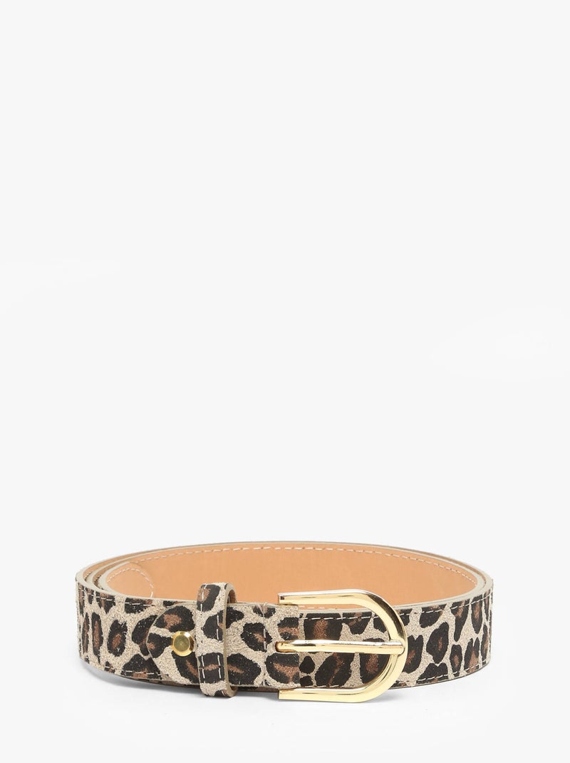 Ceinture Réglable Milano Cuir De Vachette Noir Marron - Kiabi