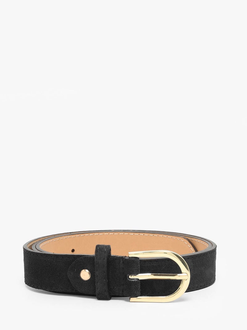 Ceinture Réglable Milano Cuir De Vachette Noir Noir - Kiabi