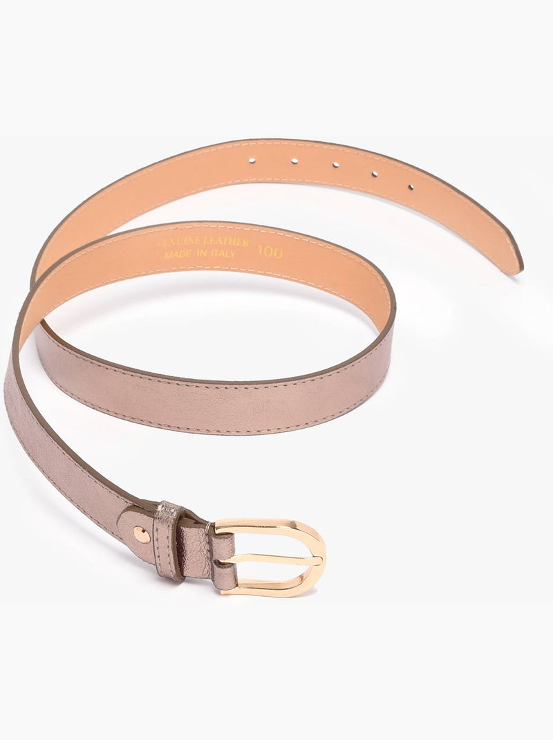 Ceinture réglable nine cuir milano cuir de vachette Bronze - Kiabi