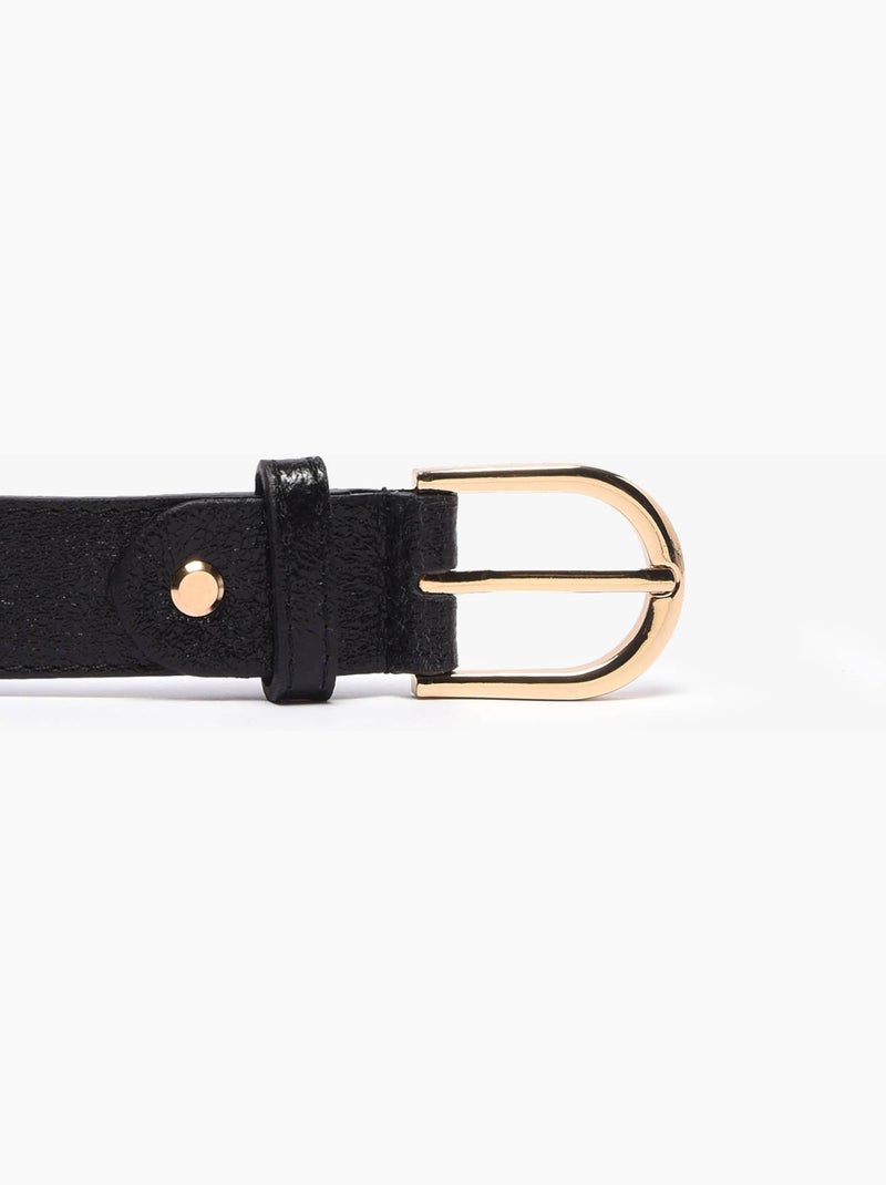 Ceinture réglable nine cuir milano cuir de vachette Noir Noir - Kiabi