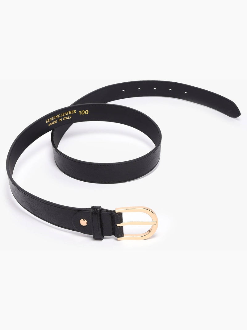 Ceinture réglable nine cuir milano cuir de vachette Noir Noir - Kiabi