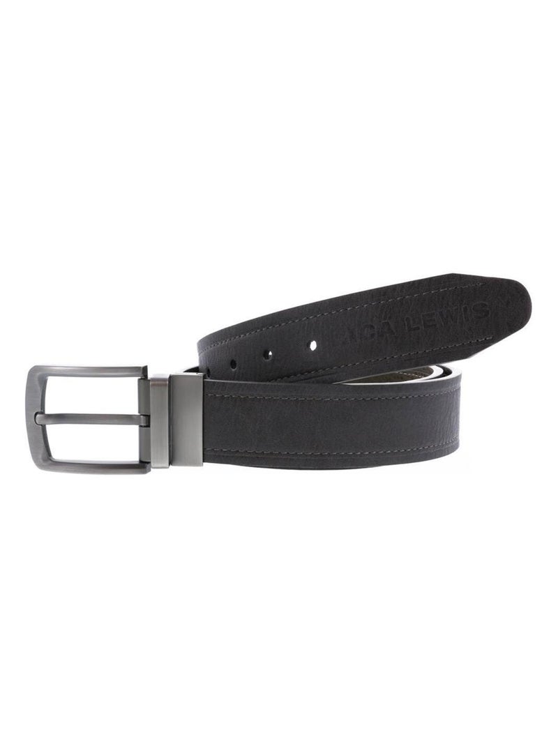 Ceinture réversible à boucle mat 'Rica Lewis' Noir Kaki - Kiabi