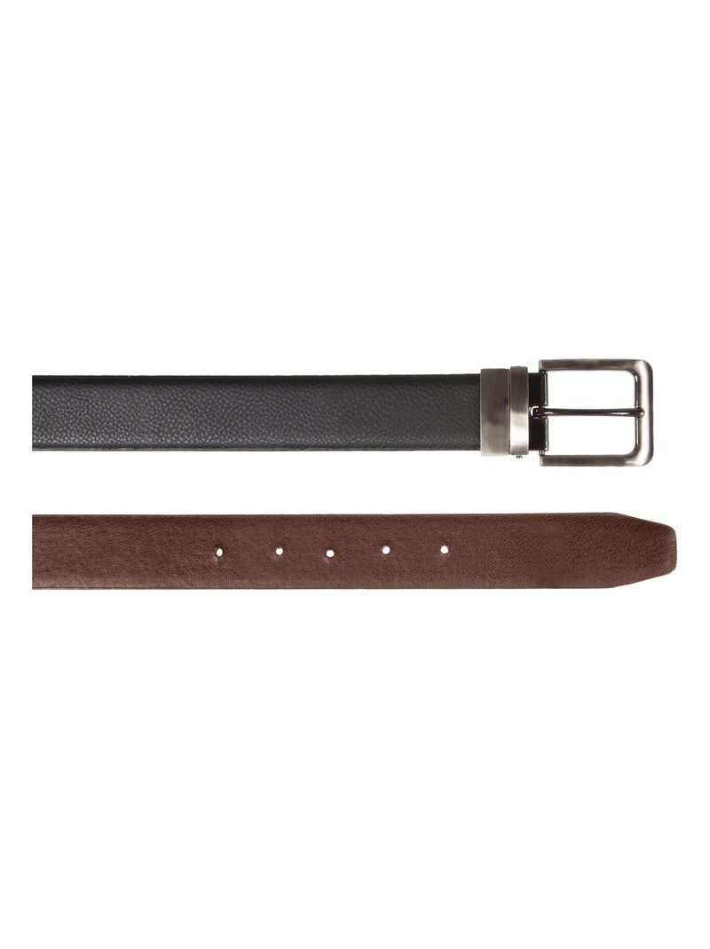 Ceinture réversible grainée homme Isotoner Noir Marron Noir - Kiabi