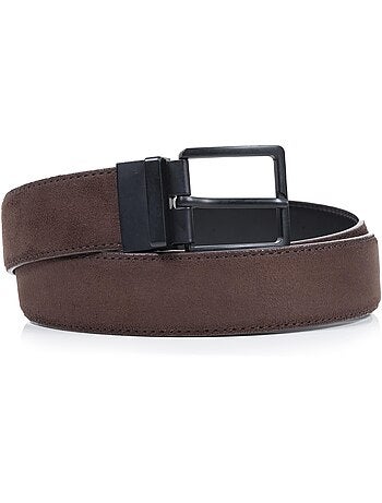 Ceinture cuir et synthétique réversible homme isotoner