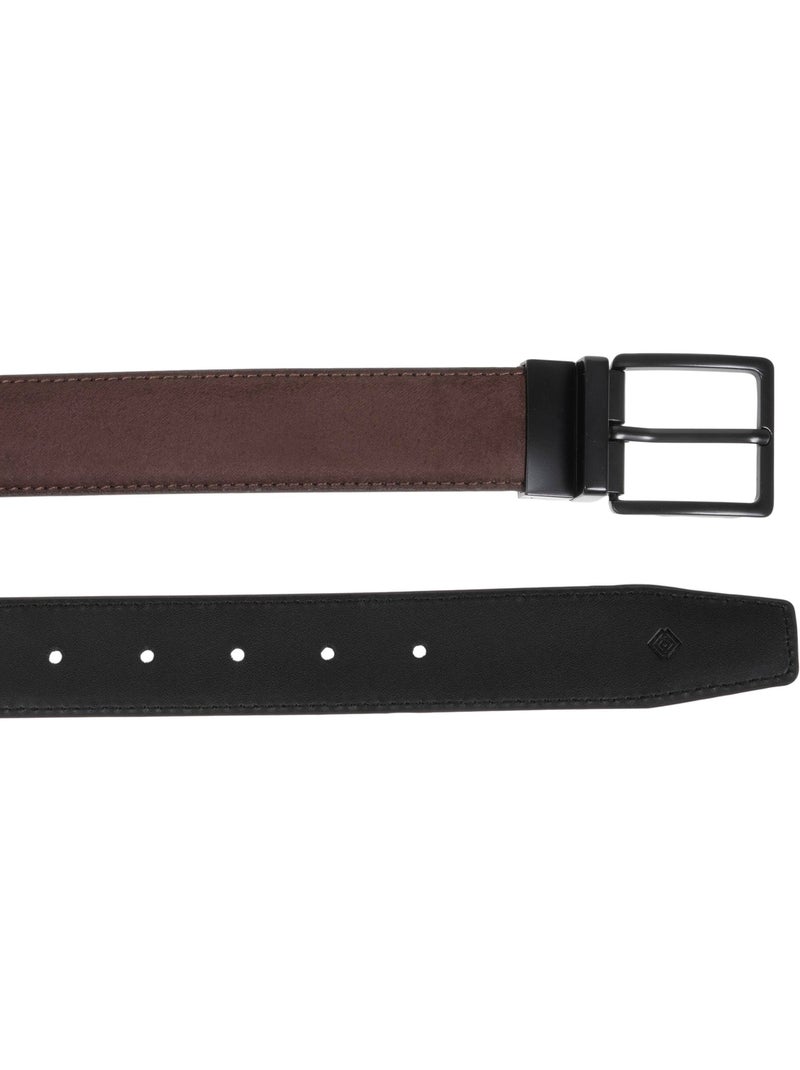 Ceinture réversible homme isotoner Noir Marron Noir - Kiabi