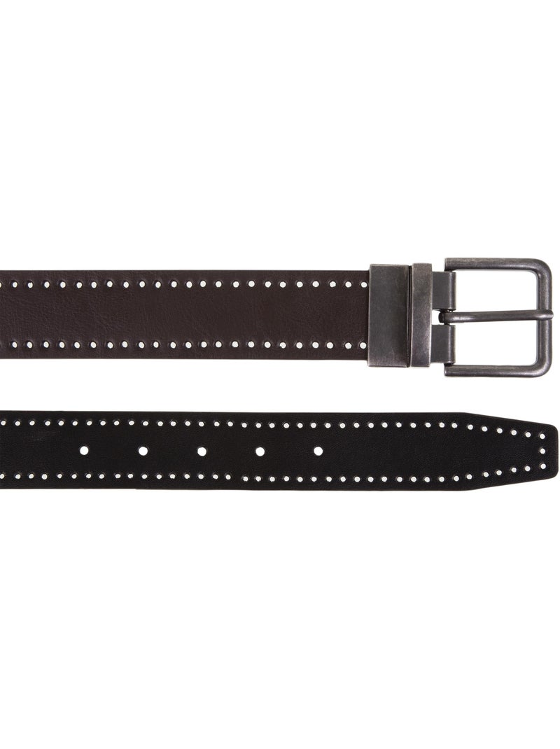 Ceinture réversible homme Noir Marron Noir - Kiabi