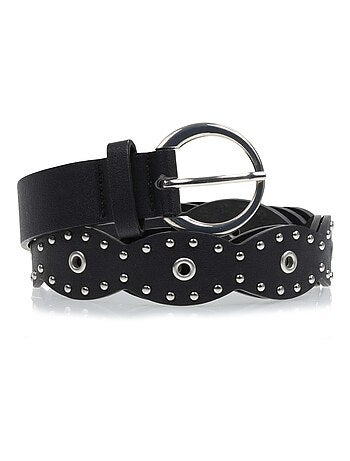 Ceinture rock au design vintage avec clous argentés femme isotoner
