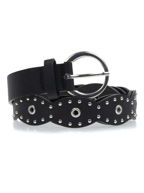 Ceinture rock au design vintage avec clous argentés femme isotoner - Kiabi